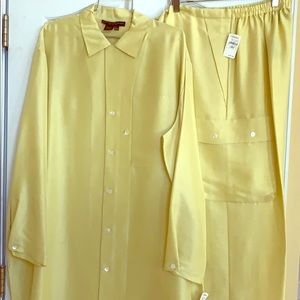 Donna Karan Silk Pajama set with matching Robe